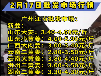 2月17日广州江南批发市场生姜价格行情 ()