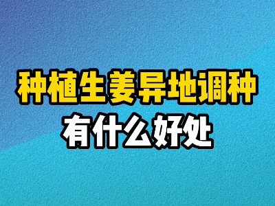 种植生姜异地调种有什么好处？ ()