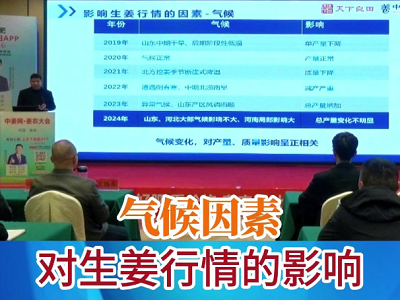 气候因素对生姜行情的影响 ()